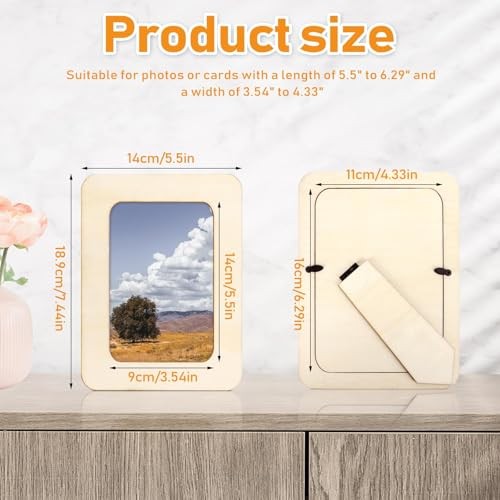 15 Pack Wooden Picture Frames for Crafts,DIY Wood 15Pack Rectangular Shape