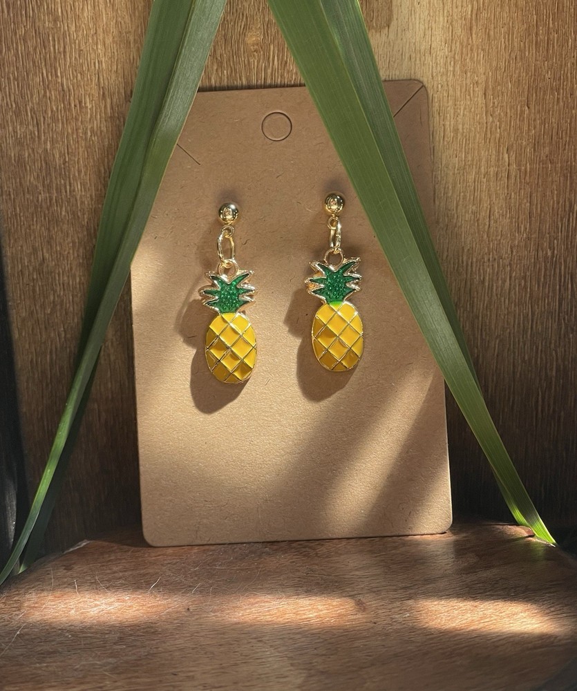 Handmade Pineapple Ball Post Earrings, Hypoallergenic