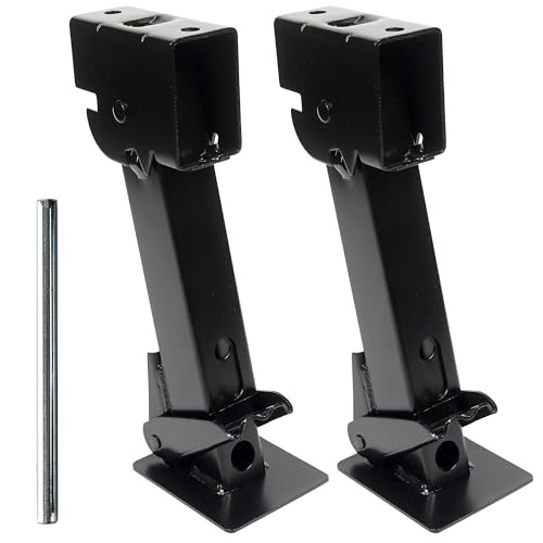 50970 Trailer Swing Down Stabilizer Jacks Telescoping RV Camper Black