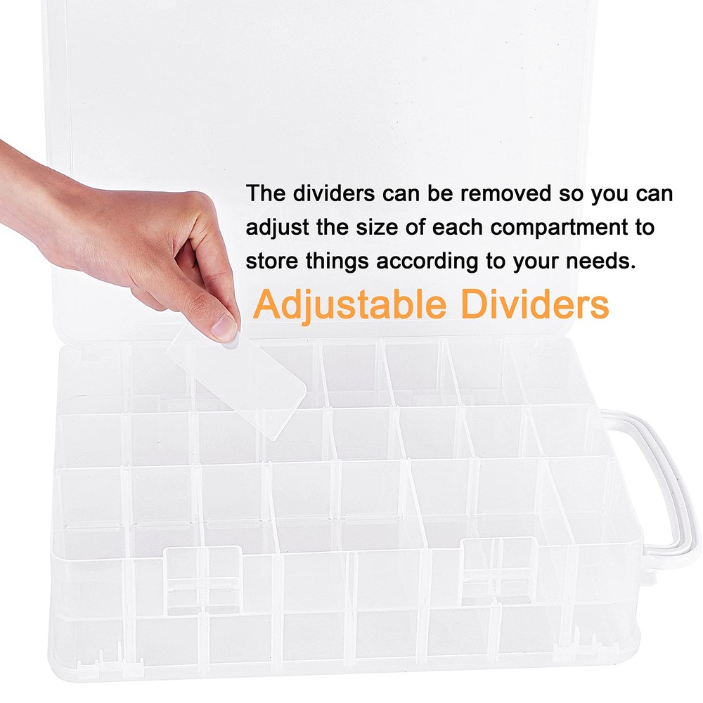 New brothread Double-Sided Storage 1x48 (Dividers Removable), Clear