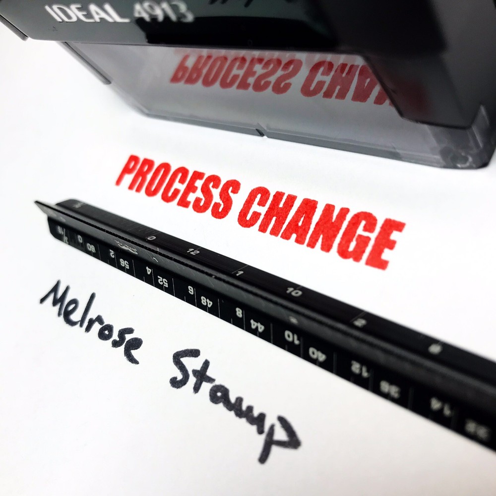 Process Change Rubber Stamp Red Ink Self Inking Ideal 4913