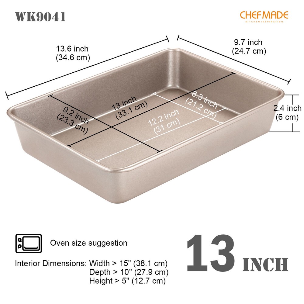 CHEFMADE Rectangle Cake Pan, Non-Stick Loaf Pan Deep Dish Bakeware