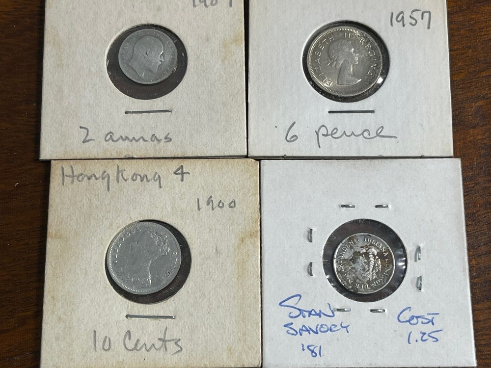 Assorted 4 World Foreign Coins Lot