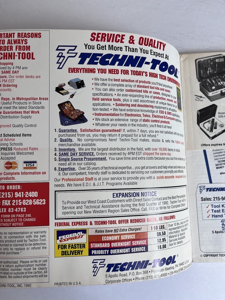 Techni-Tool Catalog 42 1992 Electronic Tool Kits