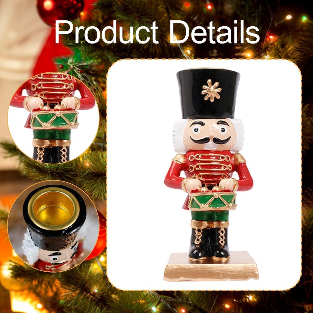 Nutcracker Candle Holder Nutcracker Ornament Figurine Desktop Decoration
