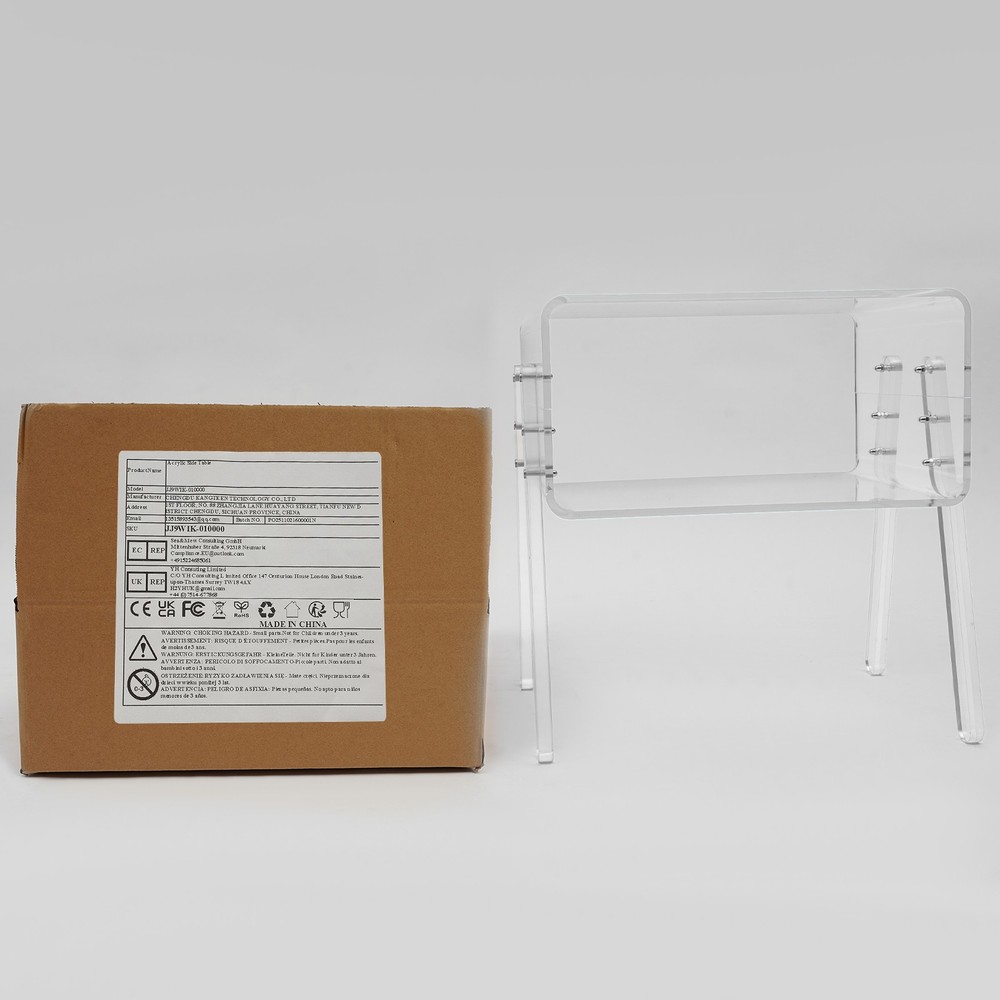 Clear Acrylic Side Table, 2-Tier End Table w/ Open Storage Spaces, Nightstand