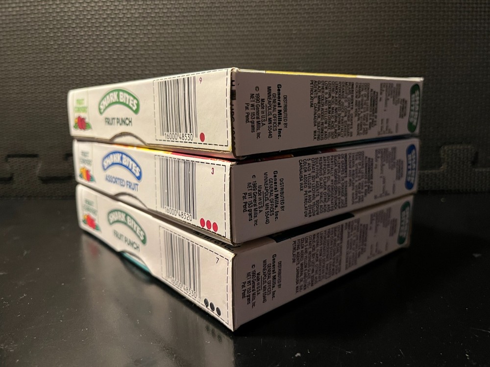 Shark Bites fruit snacks - 3 empty custom design display boxes