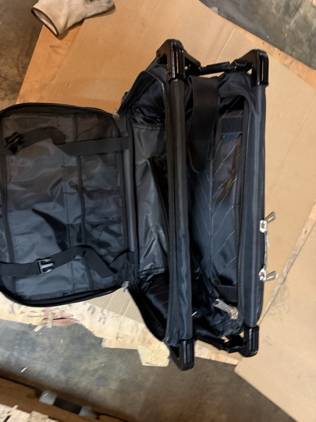 TUTTO Collapsible Black Sewing Machine Case On Wheels w/ Handle 20 x 17 x 10