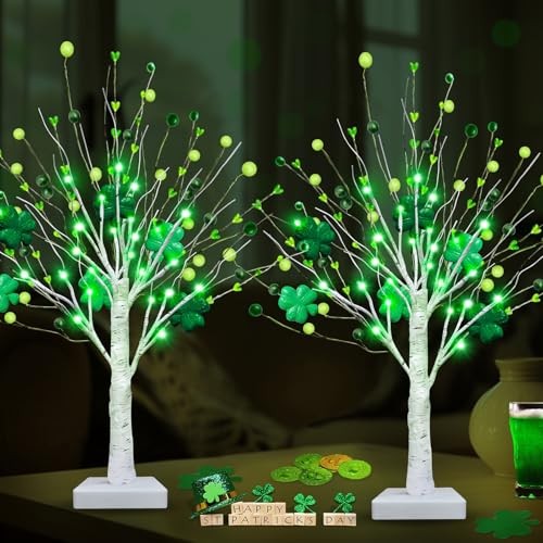 Prelit & Timer - St. Patrick's Day Decorations, 2 Pack 18 Inch St Patricks Day