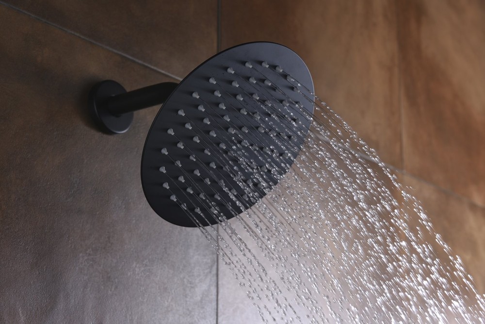 sumerain Black Shower Faucet, Matte Solid Brass Valve,