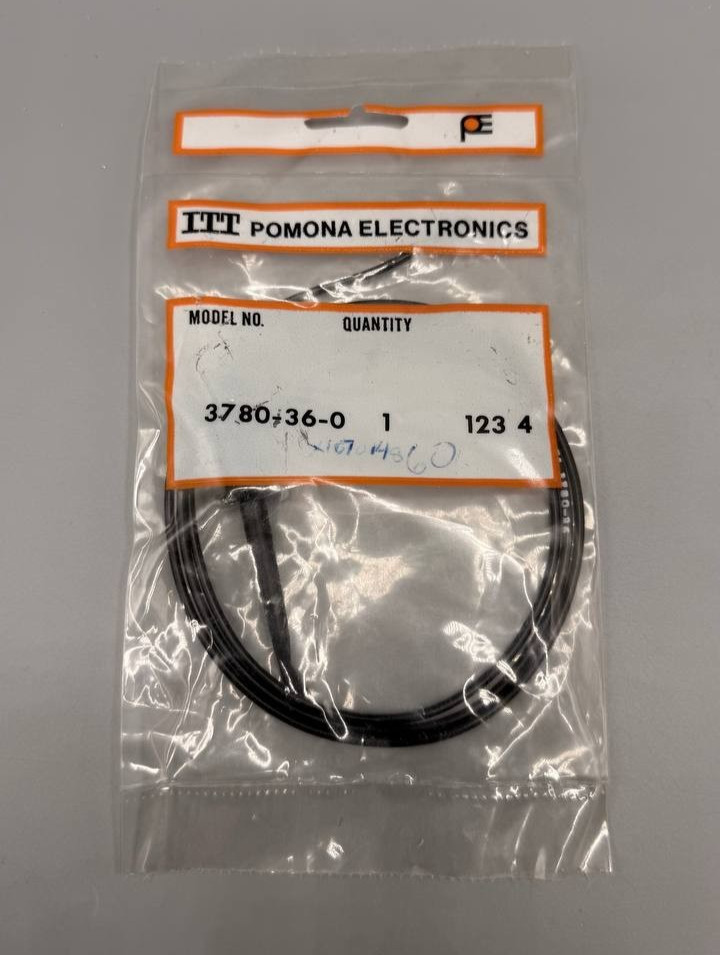 Pomona 3780-36-0 Stackable Banana Plug Patch Cord 36” Black Test Lead, NEW