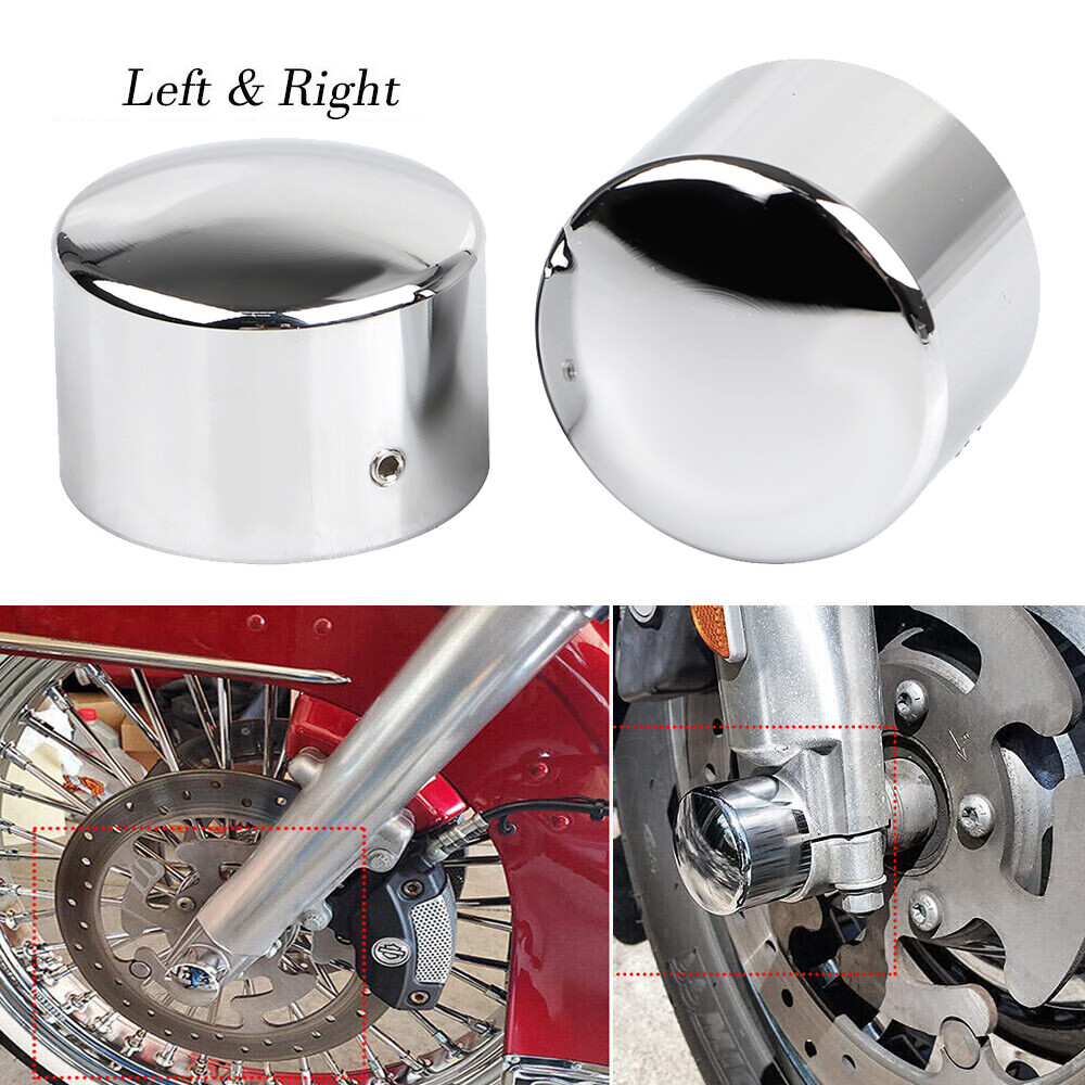 Chrome Front Axle Nut Cover Cap For Harley Touring Road King FLHRS FLHRC Dyna US
