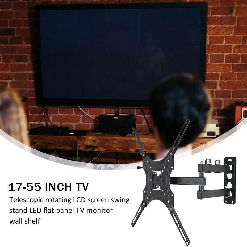 Full Motion TV Wall Mount Bracket Swivel Tilt 14 18 26 32 40 42 55 Inch LED LCD