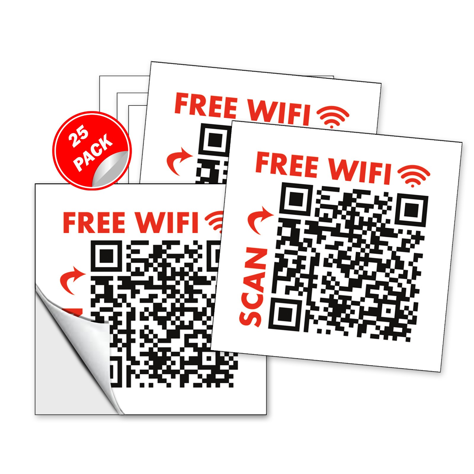 Woman Moaning QR Code Fake Wifi Prank Stickers - 25 QTY