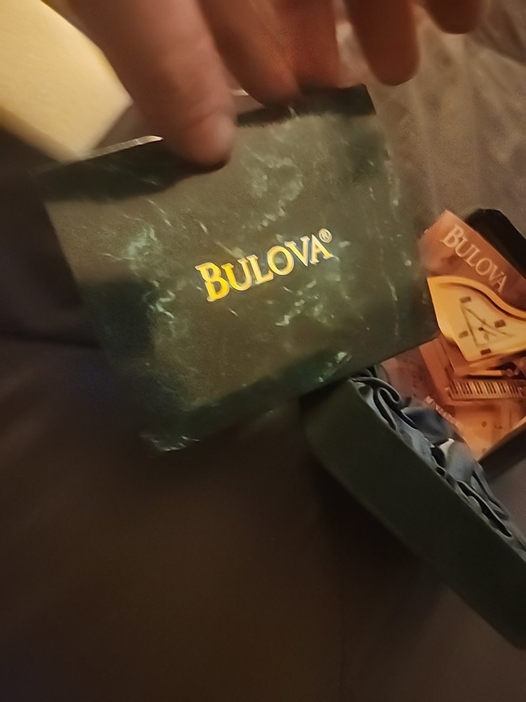 BULOVA B0537 Miniature Clock Solid Brass HARP Clock 2-1/2” BOX ONLY!!!