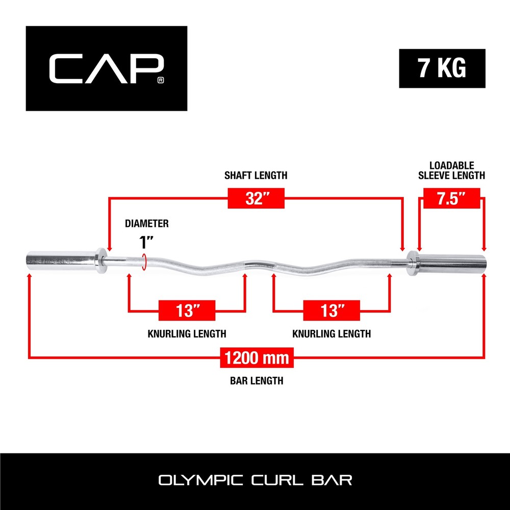 OLYMPIC CURL BAR with Collars Weight Training Tool 200 Lbs Capacity CAP