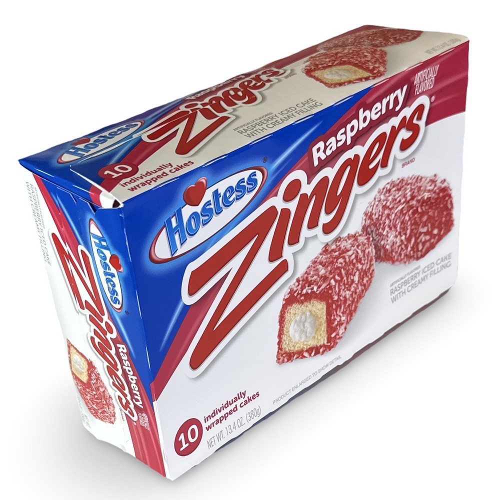 Hostess Raspberry Zingers Value Pack, 10 Individually Wrapped | 4 Box (40 Total