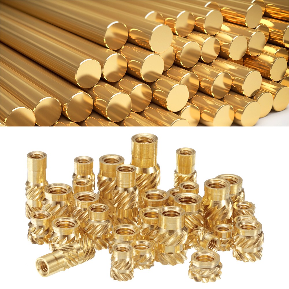 100pcs M3 Threaded Inserts Brass Heat Set Insert M3x8mm, OD 5mm Knurled Nuts