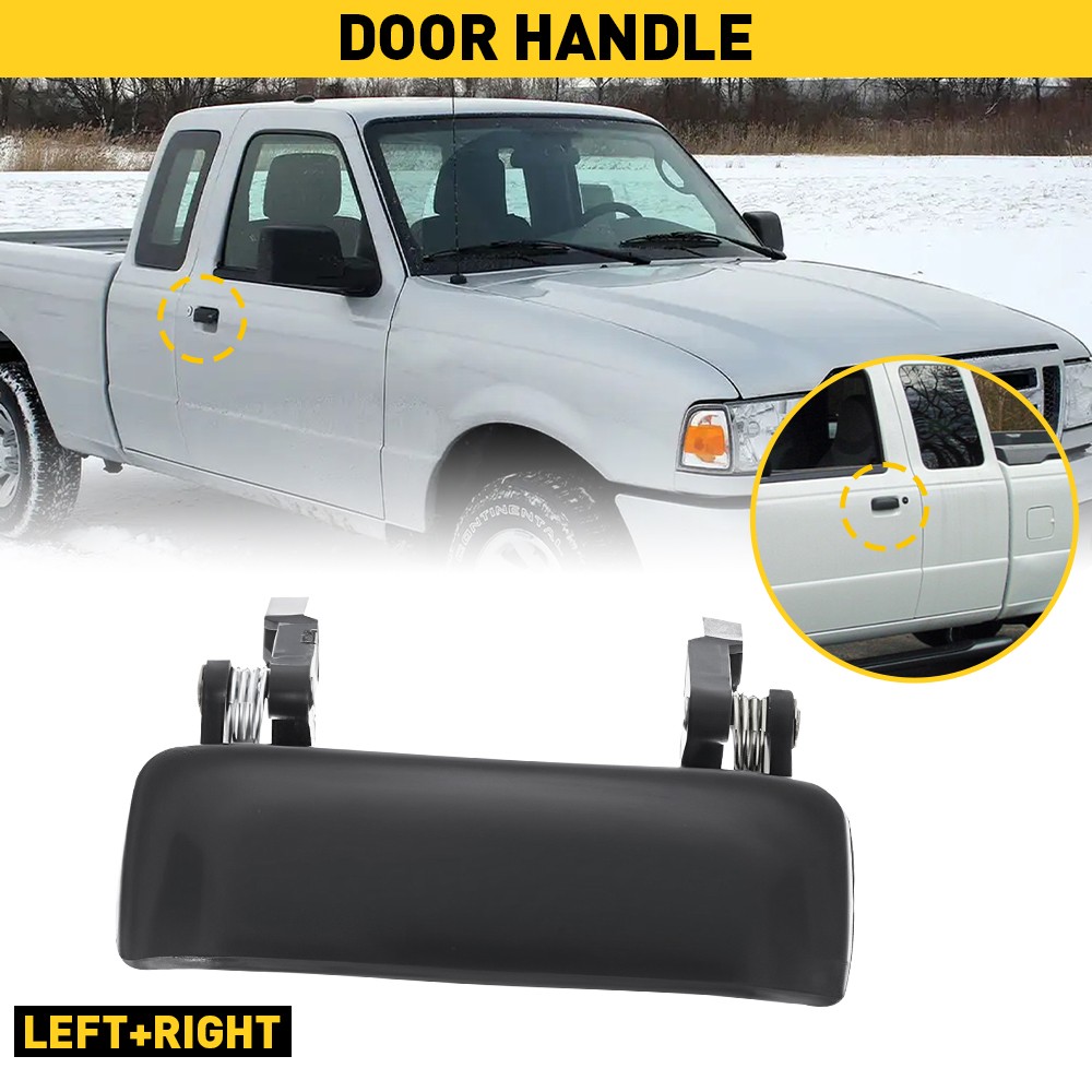 Door Handle For 2001-2011 Ranger Ford Mazda B2300 B2500 Smooth Black Front Outer