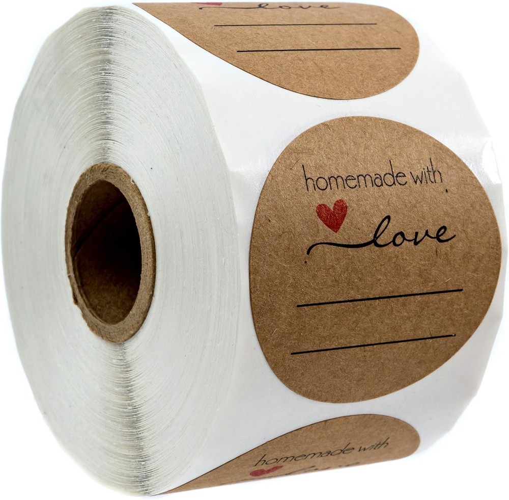 2" Homemade with Love Sticker Writing 2", With Lines
