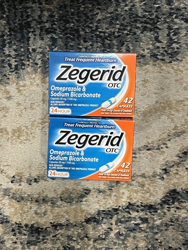 Zegerid OTC 42 Capsules, 2 pack, Exp 2028