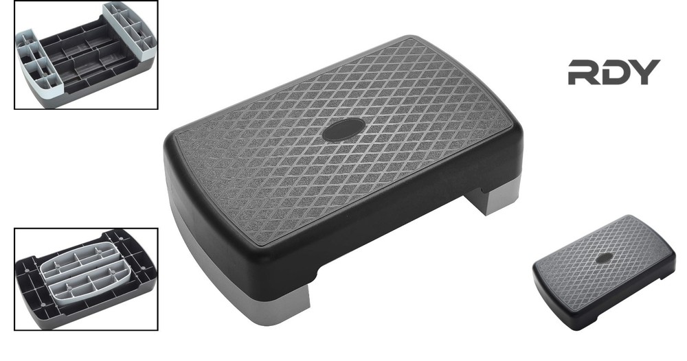 Durable 18" Home Gym Step-Up Platform with Textured Grip & Removable Risers