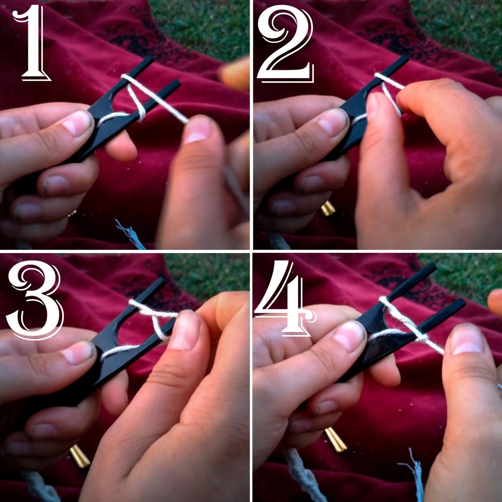 Bone Lucet Knitting Fork Braiding Tool Making Weaving Cording DIY Project White