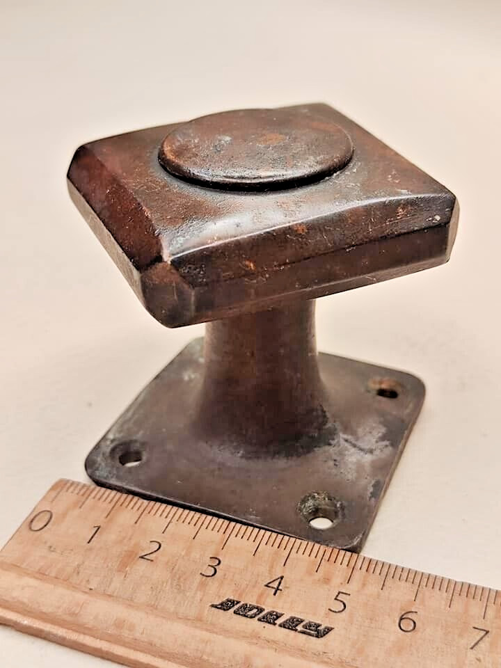 Front Door Knob Handle Antique Brass Pull Octagonal With Back Plate