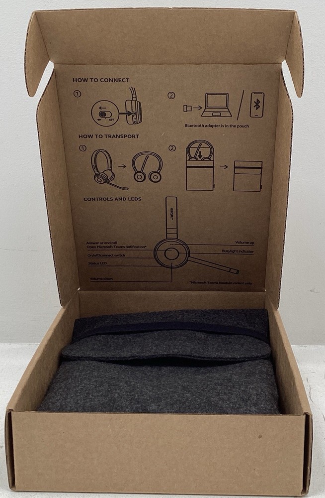 Jabra Evolve 65 TE Stereo Wireless Headset MS Teams, USB-A - Black