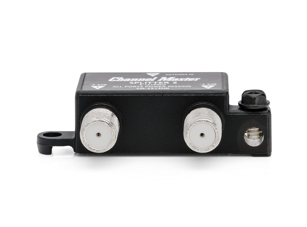 Channel Master Splitter 2, 2-Way with Power Passing Capability Black