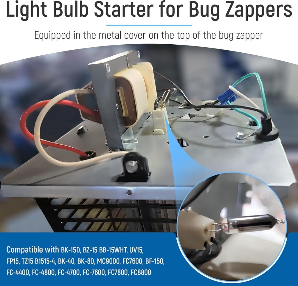 Durable UV Bulb Starter (2 Pieces) for Flowtron Bug Zappers - Easy Install