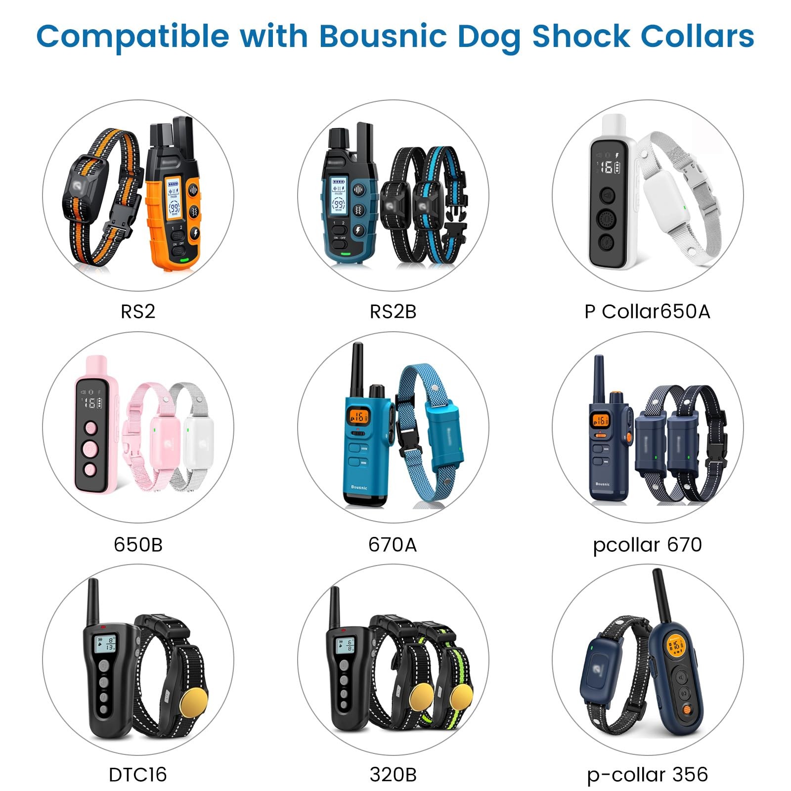 Charger for Bousnic Dog Shock 3.3 ft cable with 6 charging ports, Black