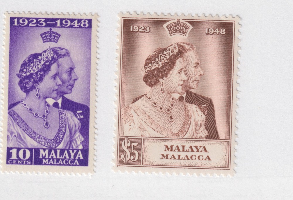 MALAYA MALACCA # 1-2 Silver Wedding Very Fine HINGED