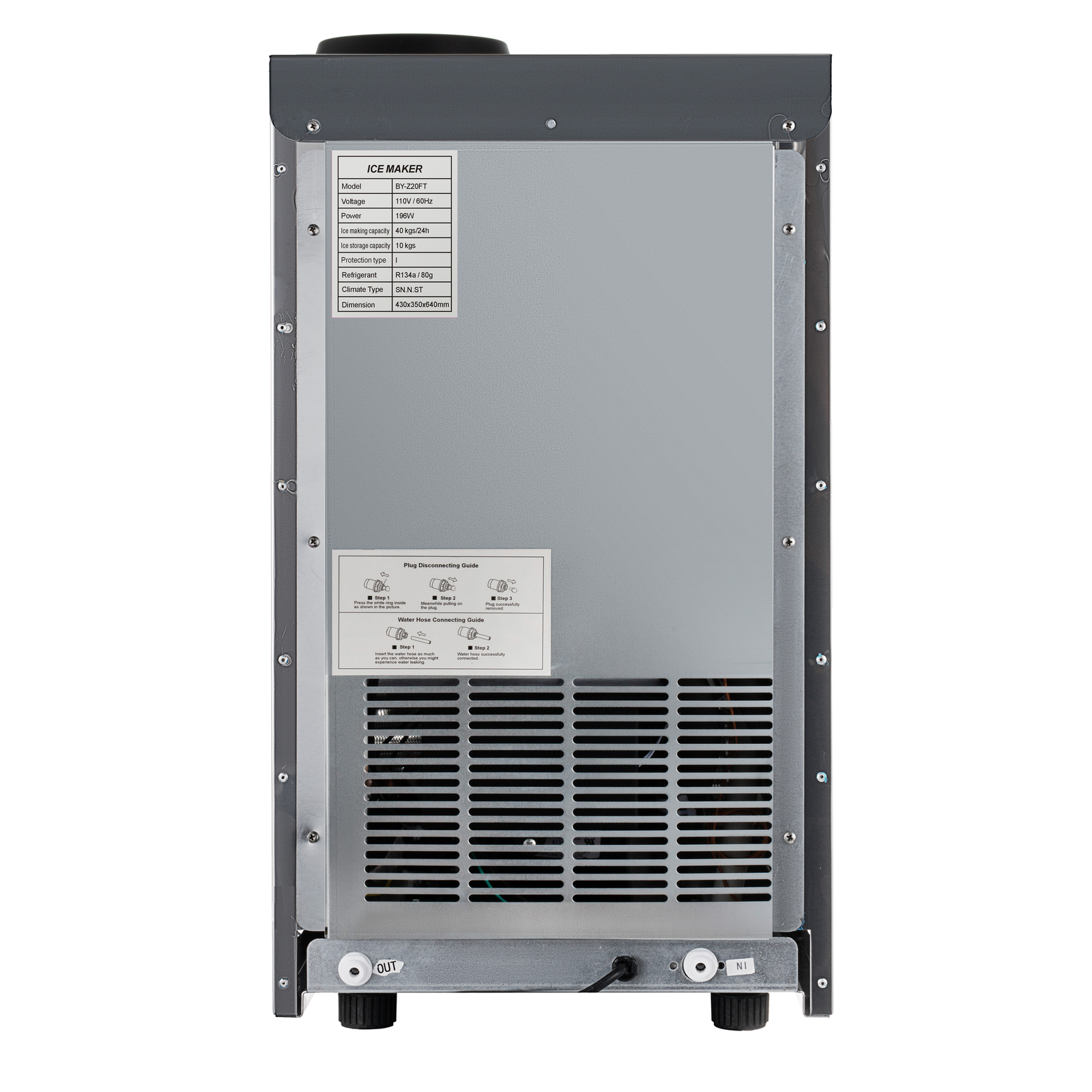 90lb Built-in Commercial Ice Maker Stainless Steel Bar Restaurant Cube Machine