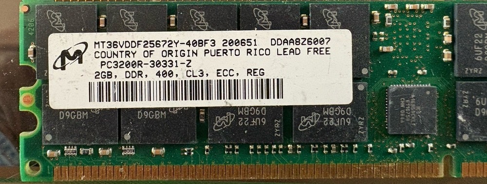 Micron MT36VDDF25672Y 2GB PC2700R Server RAM Memory Module ECC