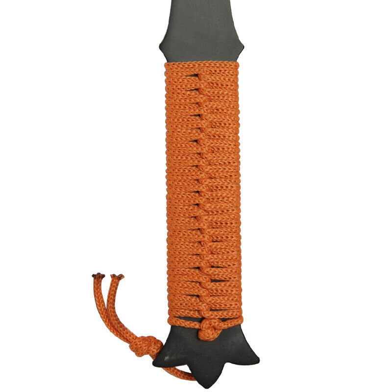 Living Dead Double Bit Tactical Throwing Axe - Anodized Steel - Orange Grip