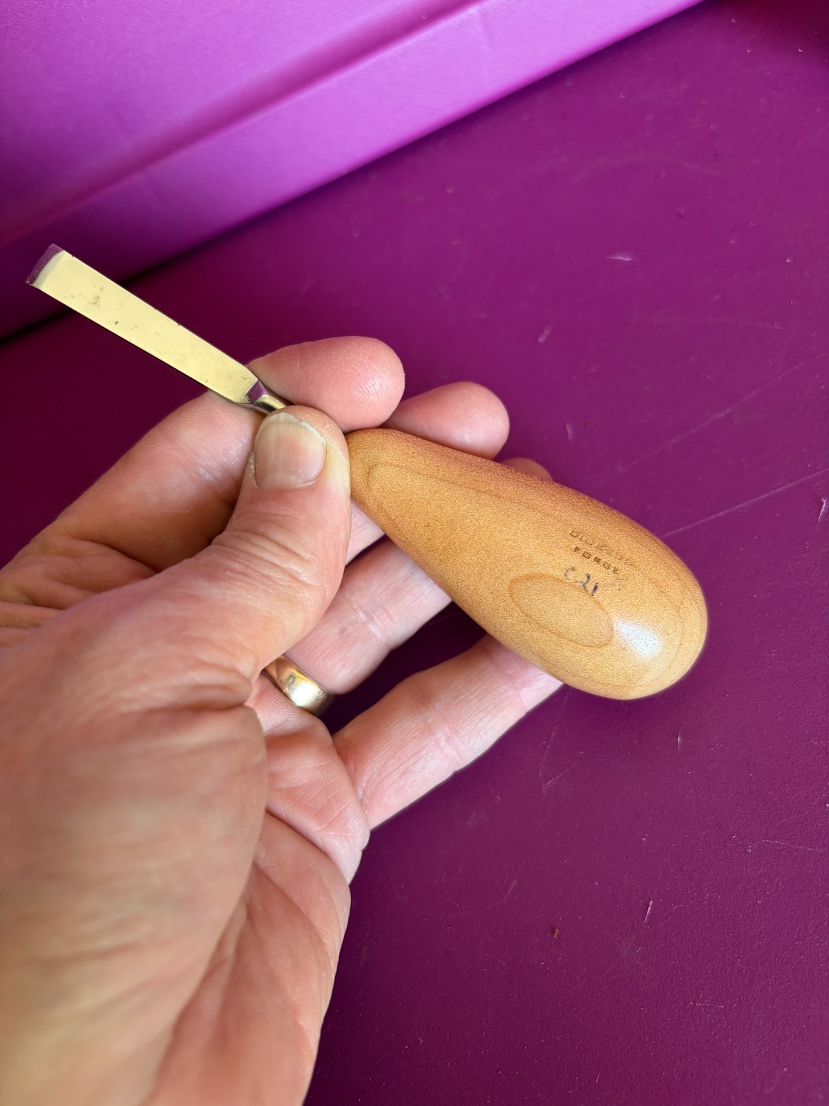 RARE Diobsud Forge 3/8" Wide Single Bevel Straight Wood Carving Chisel In VGC!