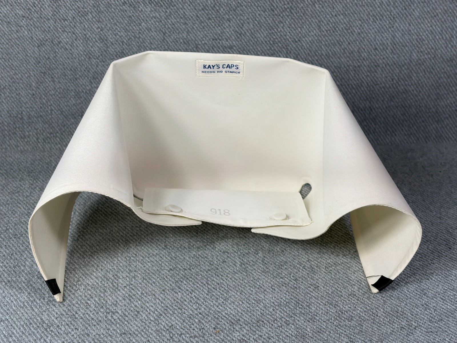 Vtg Kay's Caps Nursing Cap RN Uniform Hat Black Stripe 1960's