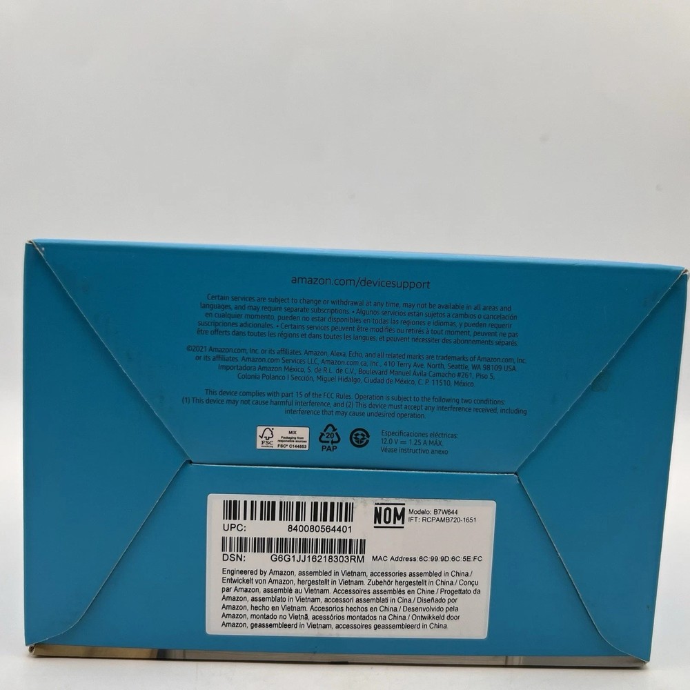 Amazon-Echo Dot with Clock-4th Generation-Glacier White Brand New Smart Speaker