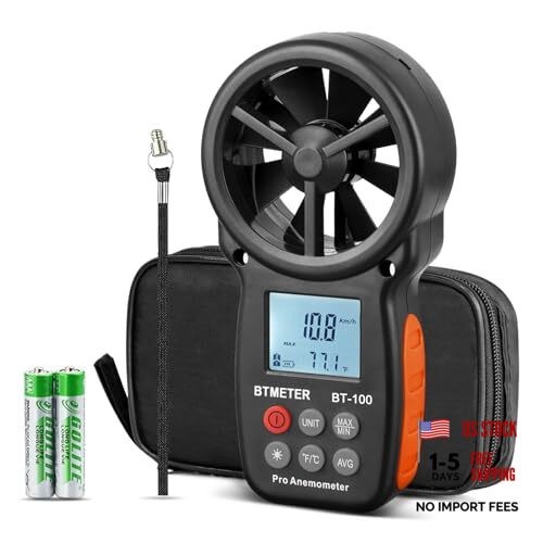 BT-100 Handheld Anemometer, Digital Wind Speed CFM Meter BT-100 Anemometer