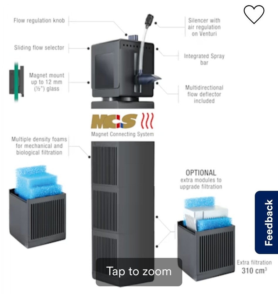 SharkPro 700 Aquarium Filter by Sicce | Vertical or Horizontal