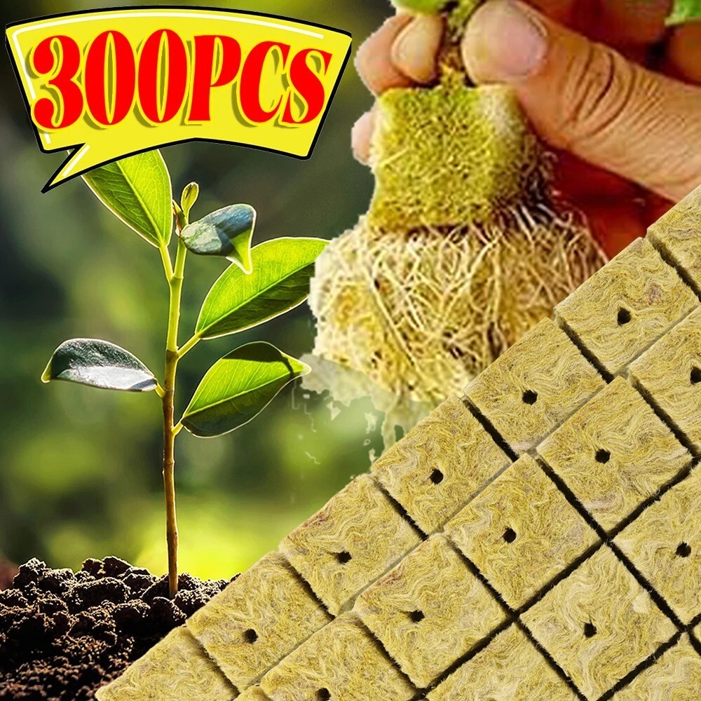 Seedling Grow Plug Sponge Block Starter Rock Wool Planting Grow Cubes Hydroponic