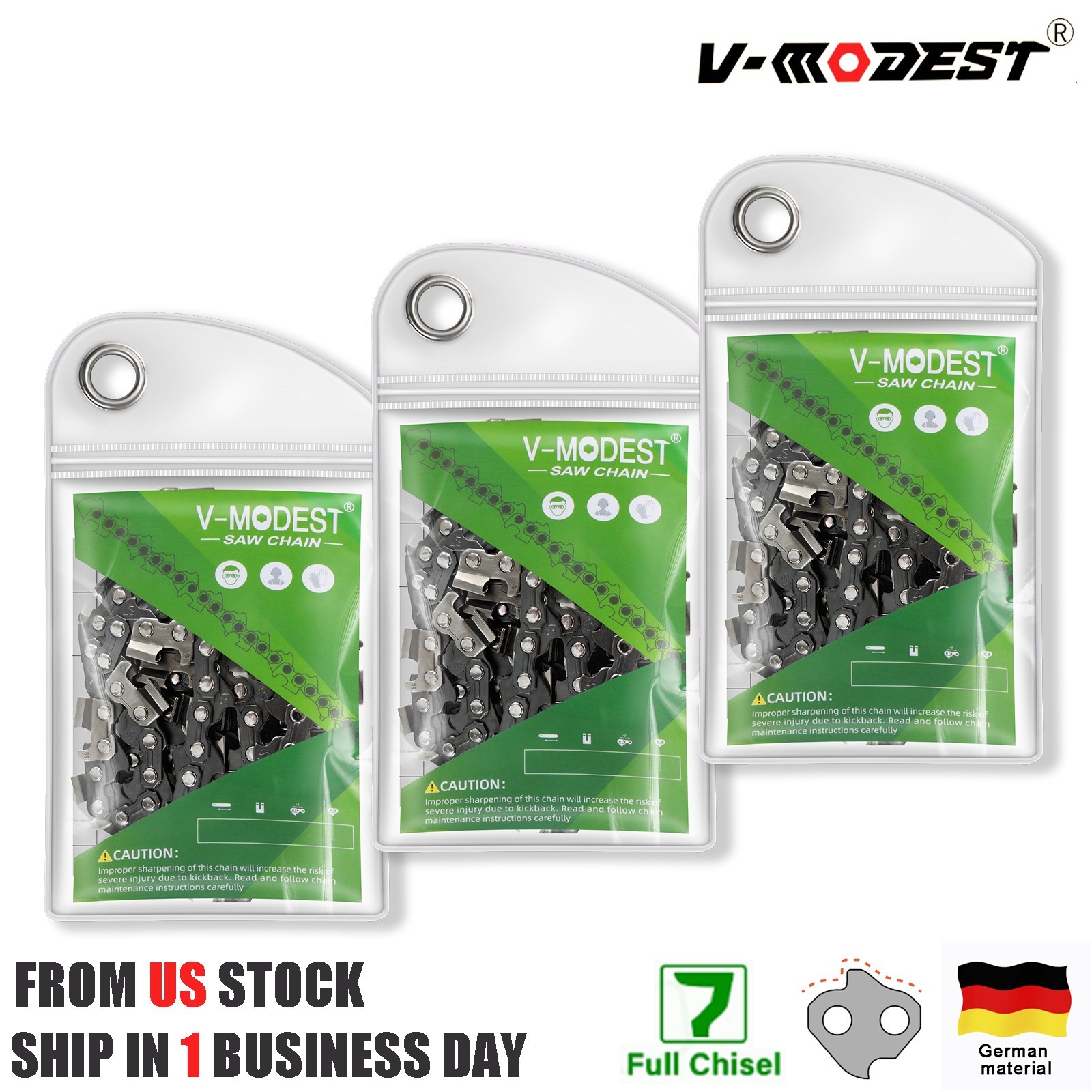 1-3Pack 18" For ATLAS™ 80V Cordless Chainsaw Chain Blade 3/8"LP .050" 62DL