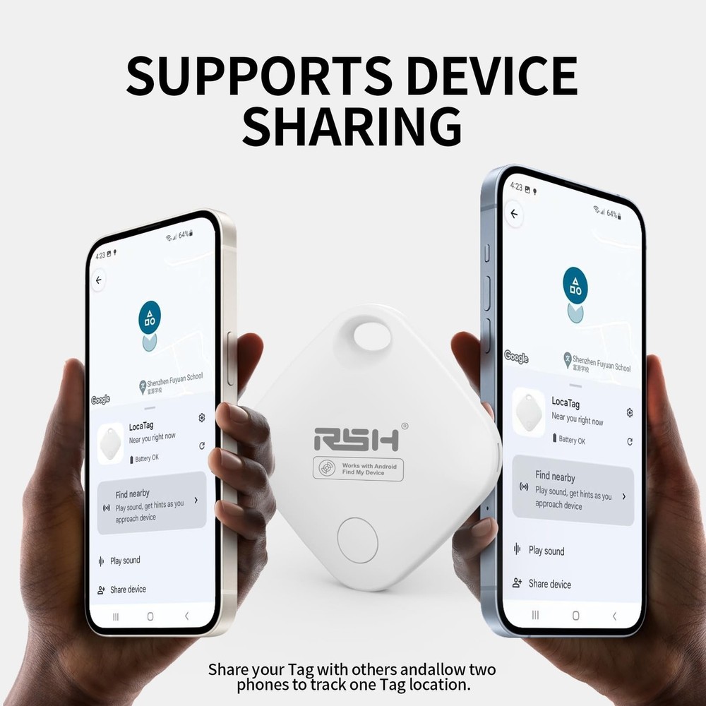 Air Tracker Tag 4 Pack for Android Luggage Tracker Tags Works with Google Fin...