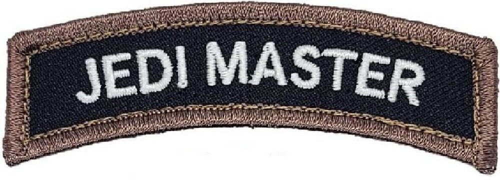 JEDI MASTER ROCKER TAB MORALE PATCH | 2PC Hook Backing 3.25"x1.0" (jp10)