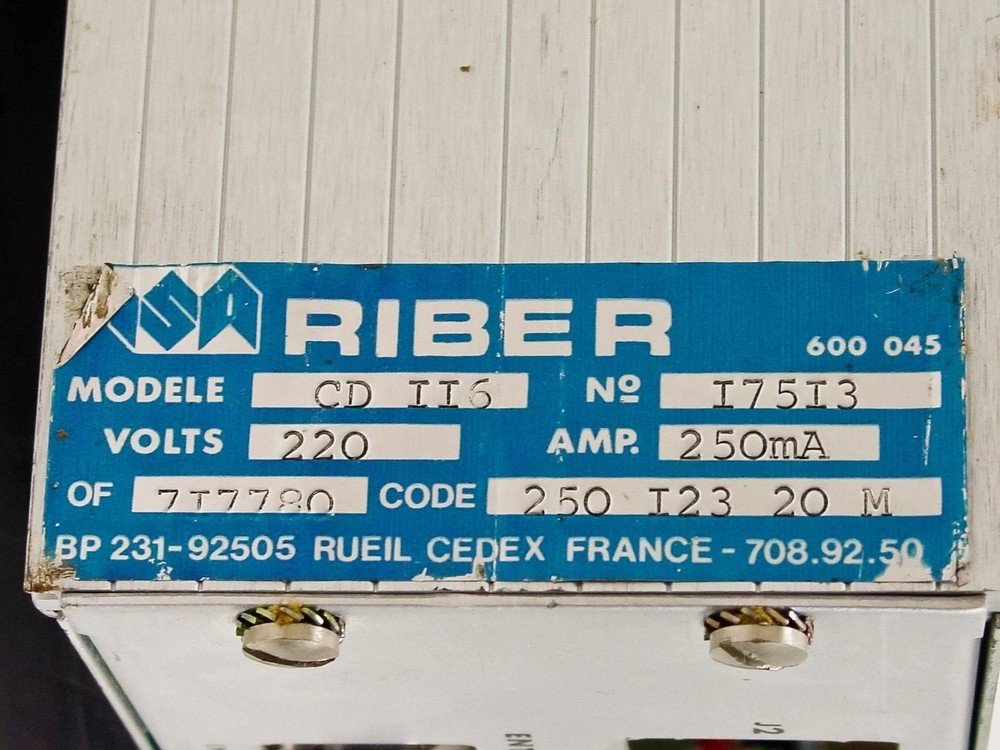 Riber Acquisition Interface Control Unit in 19" Rackmount - 220 VAC CD 116
