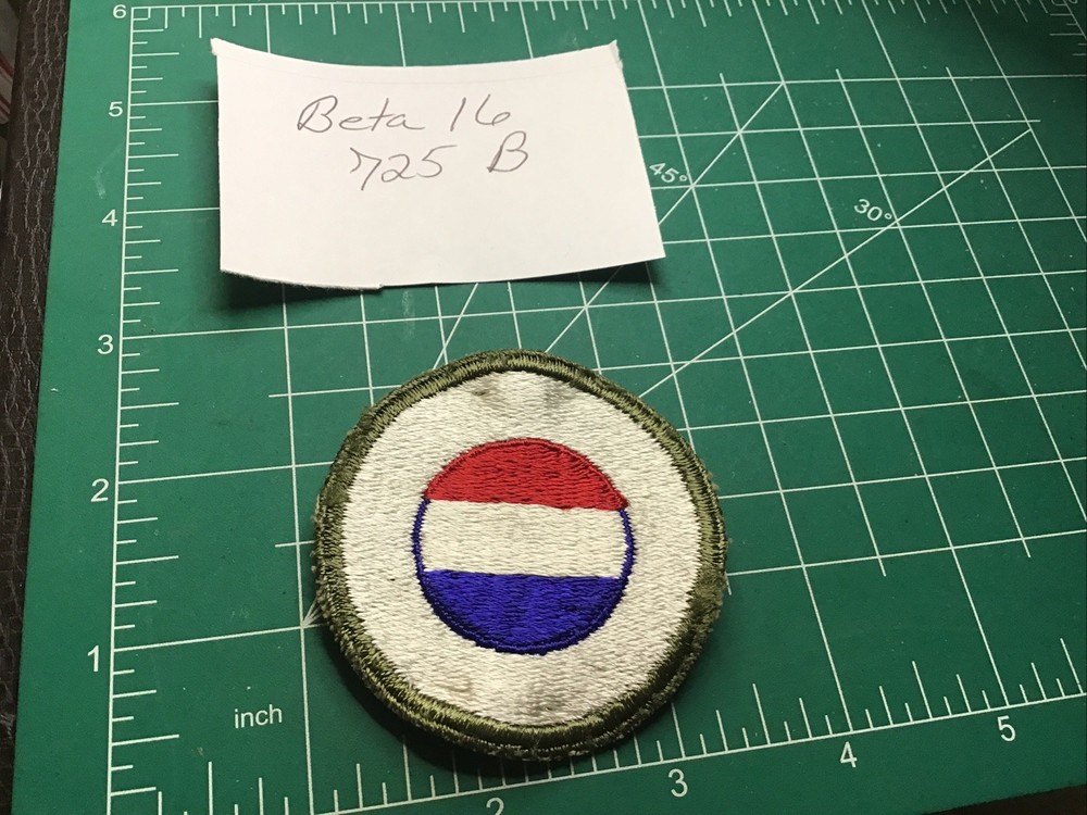 WWII Worn U.S. Army General Headquarters Reserve Patch Authentic Green Border