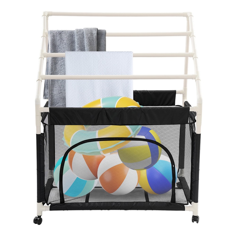 Rolling Pool Noodle Storage Organizer Bin Mesh Organizer Pool Storage Bin