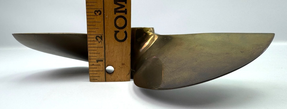 3 Blade Vintage Solid Brass Boat Propeller Good Condition