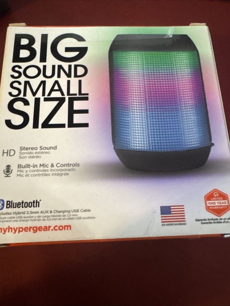 HyperGear RaveMini Bluetooth Wireless LED Speaker [Beat-Driven LED Lightshow]